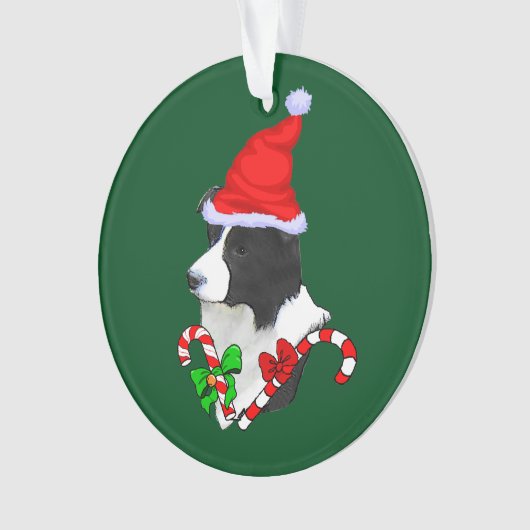 Border Collie Christmas Ornament (Vorderseite)
