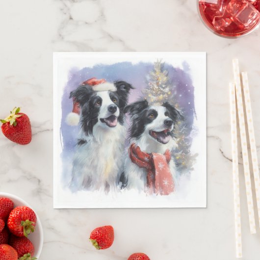 Border Collie Christmas Paper Napkin Serviette (Beispiel)