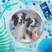Border Collie Christmas Paper Plate Pappteller (Party)