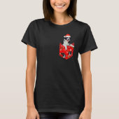 Border Collie Christmas Pocket for Border Collie T-Shirt (Vorderseite)