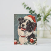 Border Collie Christmas Postkarte (Stehend Vorderseite)