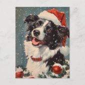 Border Collie Christmas Postkarte (Vorderseite)