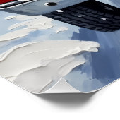 Border Collie Christmas Red Truck Holiday Poster (Ecke)