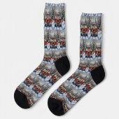 Border Collie Christmas Red Truck Holiday Socken (Linkes Detail)
