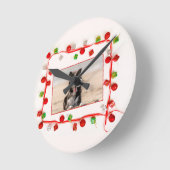 Border Collie Christmas Runde Wanduhr (Winkel)