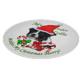 Border Collie Christmas Schneidebrett (Ecke)
