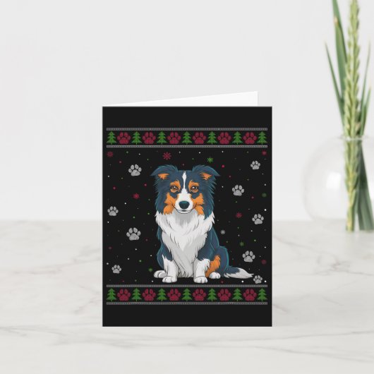 Border Collie Christmas Sweater Xmas Haustier tun Karte (Vorderseite)