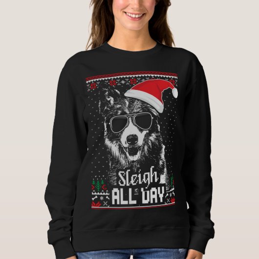 Border Collie Christmas Sweatshirt (Vorderseite)