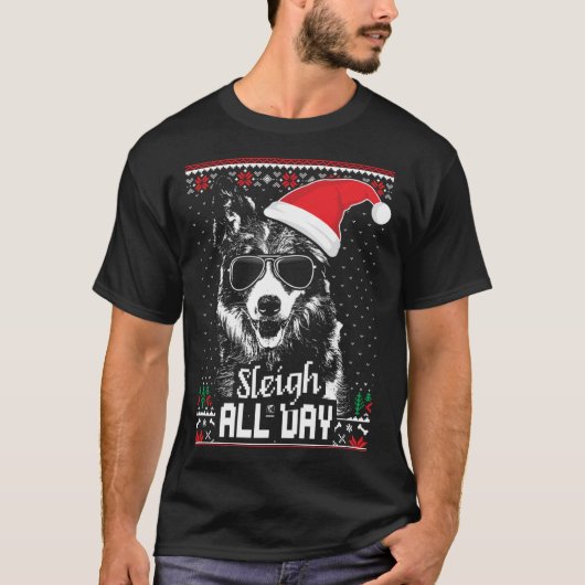 Border Collie Christmas T-Shirt (Vorderseite)