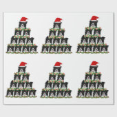 Border Collie Christmas Tree Geschenkpapier (Flach)