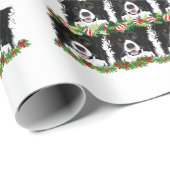 Border Collie Christmas Tree Geschenkpapier (Rolleneckpunkt)