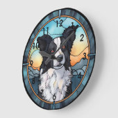 Border Collie Clock Große Wanduhr (Winkel)