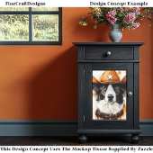 Border Collie Cowboy Sheriff Dog DP4 Decoupage Seidenpapier