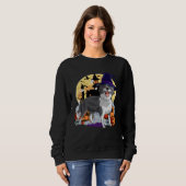 Border Collie Cute Dog Halloween Witch Pumpkin Sweatshirt (Vorne ganz)