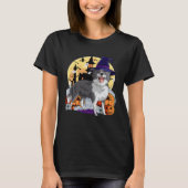 Border Collie Cute Dog Halloween Witch Pumpkin T-Shirt (Vorderseite)