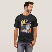 Border Collie Cute Dog Halloween Witch Pumpkin T-Shirt (Vorne ganz)