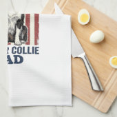 Border Collie Dad Patriotic Vintage Dog Shirt Desi Geschirrtuch (Viertel Falte)