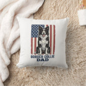 Border Collie Dad Patriotic Vintage Dog Shirt Desi Kissen (Decke)
