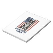 Border Collie Dad Patriotic Vintage Dog Shirt Desi Notizblock (Rotiert)