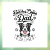 Border Collie Dad Vintage Engraving Dog Shirt Desi Fensteraufkleber (Blatt 3)