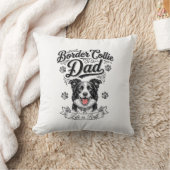 Border Collie Dad Vintage Engraving Dog Shirt Desi Kissen (Decke)