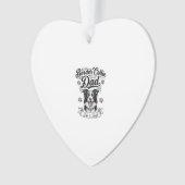 Border Collie Dad Vintage Engraving Dog Shirt Desi Ornament (Vorderseite)