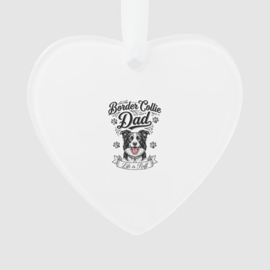 Border Collie Dad Vintage Engraving Dog Shirt Desi Ornament (Vorderseite)