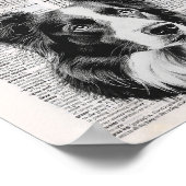 Border Collie Dictionary Page Poster (Ecke)