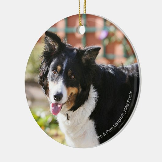 Border-Collie, die 1 keucht Keramik Ornament (Links)