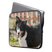 Border-Collie, die 1 keucht Laptopschutzhülle (Vorderseite Links)