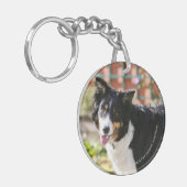 Border-Collie, die 1 keucht Schlüsselanhänger (Vorderseite links)