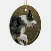 Border-Collie, die 1 laufen lässt Keramik Ornament (Rechts)