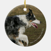 Border-Collie, die 1 laufen lässt Keramik Ornament (Hinten)