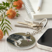 Border-Collie, die 1 laufen lässt Schlüsselanhänger (Vorderseite rechts)