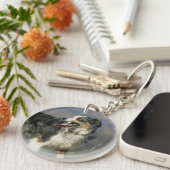 Border-Collie, die 2 keucht Schlüsselanhänger (Vorderseite rechts)