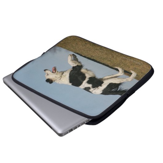Border-Collie, die 2 laufen lässt Laptopschutzhülle (Vorne Knopf)