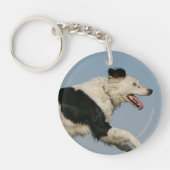 Border-Collie, die 2 laufen lässt Schlüsselanhänger (Vorderseite)