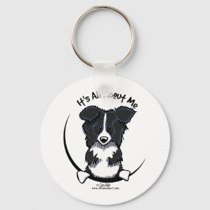 Border-Collie, die ganz ungefähr ich seine ist Schlüsselanhänger