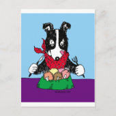 Border Collie Dinner Postkarte (Vorderseite)