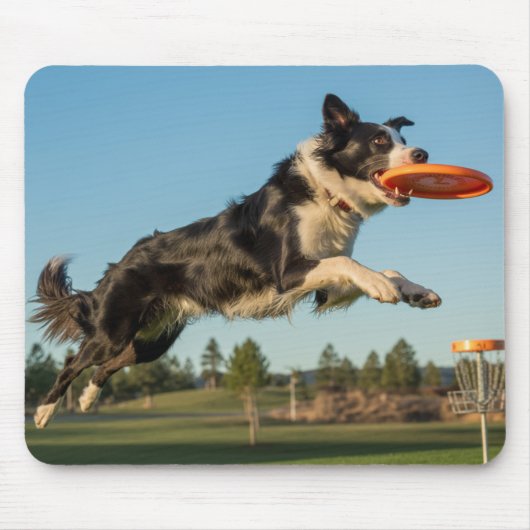 Border Collie Disc Golf Mauspad (Vorne)