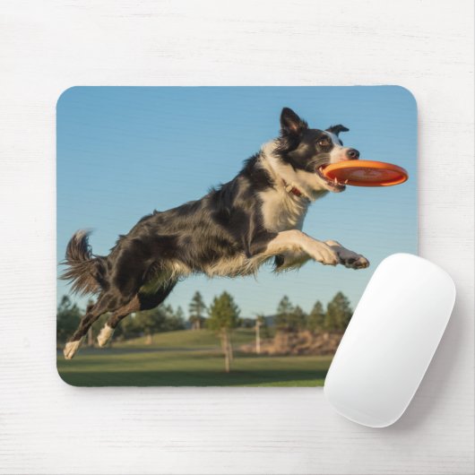 Border Collie Disc Golf Mousepad (Mit Mouse)