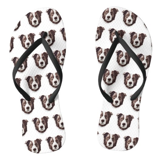Border Collie Dog 3D Inspiriert Badesandalen (Fußbett)