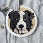 Border Collie Dog 3D Inspiriert Button (Beispiel)