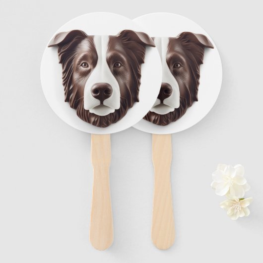 Border Collie Dog 3D Inspiriert Fächer (Vorne und Hinten)