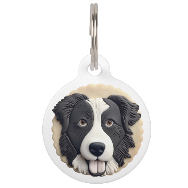 Border Collie Dog 3D Inspiriert Haustiermarke (Vorderseite)