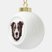 Border Collie Dog 3D Inspiriert Keramik Kugel-Ornament (Rechts)