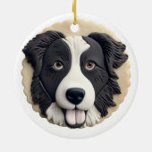 Border Collie Dog 3D Inspiriert Keramik Ornament (Hinten)