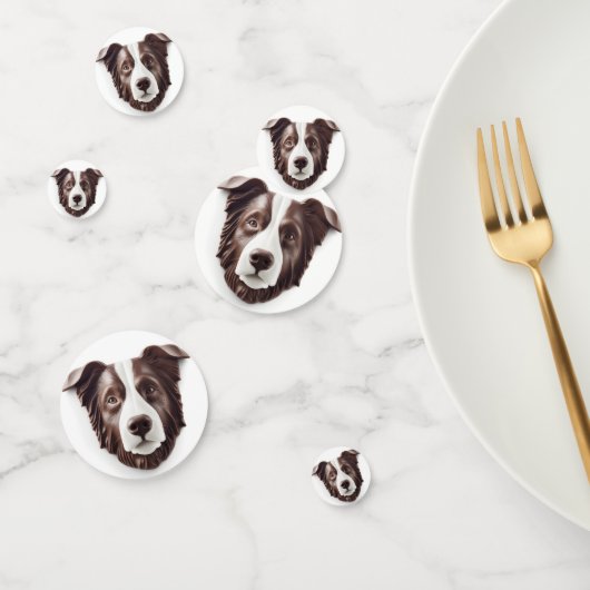 Border Collie Dog 3D Inspiriert Konfetti (Gruppe)