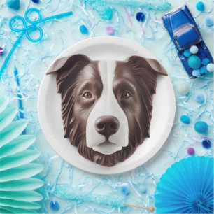 Border Collie Dog 3D Inspiriert Pappteller