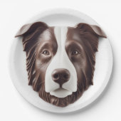 Border Collie Dog 3D Inspiriert Pappteller (Vorderseite)